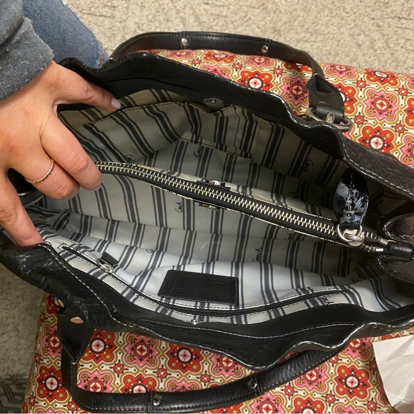 Coach Penelope Pebble Leather Black Handbag Shoulder Bag Purse - Picture 12 of 16